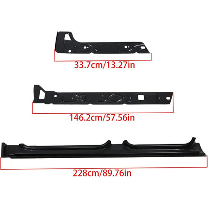 Findmall 8-Piece Rocker Panel and Cab Corner Repair Kit for 1999-2007 Chevrolet Silverado GMC Sierra Crew Cab, Black