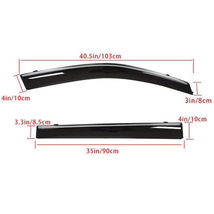 Findmall Side Window Visors Rain Guard Wind Vent Shade Deflector with Chrome Trim Replacement for 2015-2019 Toyota Highlander