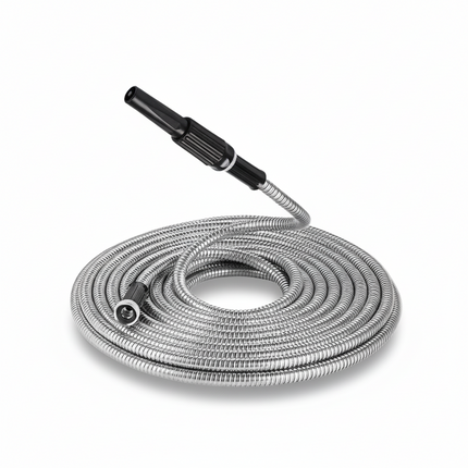 findmall Stainless Steel Garden Hose with Nozzle – Flexible, Kink-Free, Rust-Proof Heavy Duty Metal Water Hose
