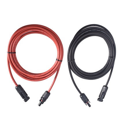 findmall A Pair of 12AWG Solar Panel Extension Cable 15 Feet Red and Black Cable Wire Connector