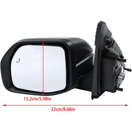 Findmall Driver Left Side Power Heated Mirror Replacement for Maverick 2022-2024 Replacement for NZ6Z17683L w/Blind Spot Matte Black Electric 7-Pin Connector Compatible