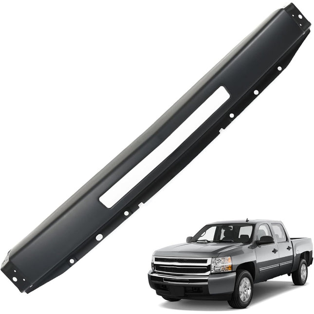 Findmall Front Bumper Face Bar for 2007‑2011 Chevrolet Silverado 1500, Black Steel with Vent Hole, Replacement for GM1002828