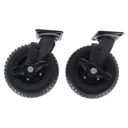 Findmall 2 Pack 8" Solid Rubber Rigid Caster Wheels, Top Plate Mount, Heavy Duty Casters for Carts, Dollies & Workbenches