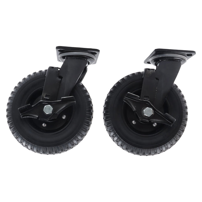 Findmall 2 Pack 8" Solid Rubber Rigid Caster Wheels, Top Plate Mount, Heavy Duty Casters for Carts, Dollies & Workbenches