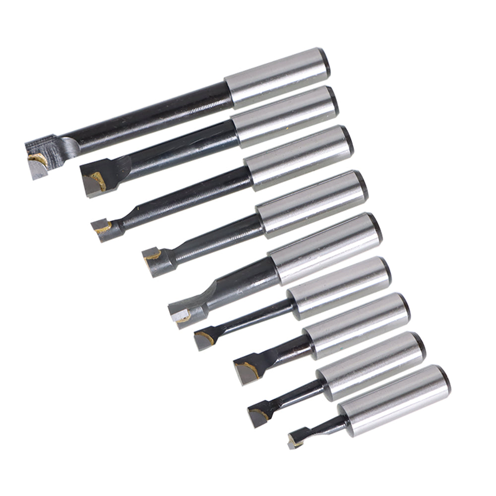 findmall 2" BORING HEAD WITH STRAIGHT R8 SHANK AND 9 PC 1/2" BORING BAR SET