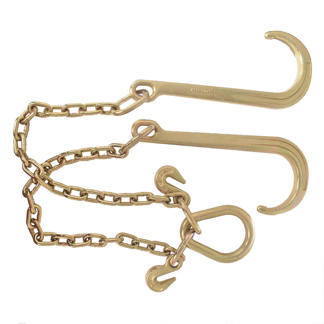 findmall 5/16 X 2 G70 Tow Chain J-Hooks V-Chain Replacement for Flatbed Truck Rollback Wrecker