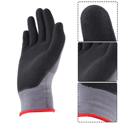 findmall Safety Work Gloves MicroFoam Nitrile Coated Foam Gloves M-Size/12 Pairs