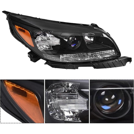 Findmall Headlight Assembly Replacement for Malibu Black Left LH Right RH