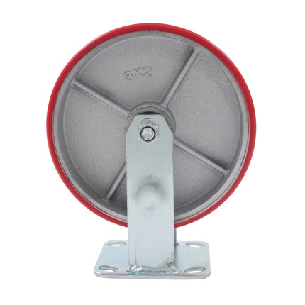 Findmall 4 Pack 8" Polyurethane on Iron Core Rigid Caster Wheels, Top Plate Mount, Heavy Duty Casters for Platform Trucks, Dollies & Carts