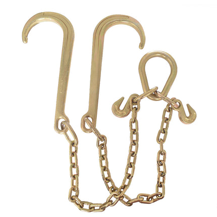findmall 5/16 X 2 G70 Tow Chain J-Hooks V-Chain Replacement for Flatbed Truck Rollback Wrecker