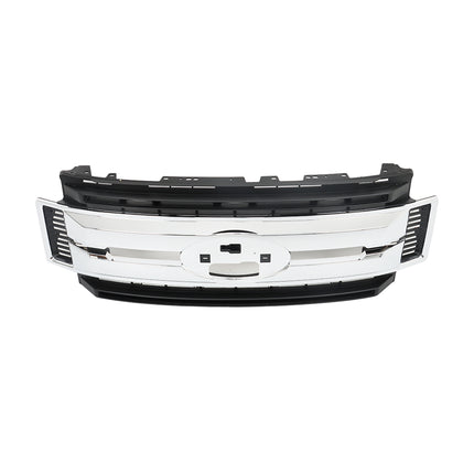 Findmall Front Bumper Center Grille Grill Chrome & Black Replacement for 2017-2019 F250 Truck F350 Super Duty FO1200600C