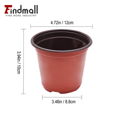 findmall 100PCS Plastic Plant Nursery Pots for Seedlings – Round Stackable Flower & Vegetable Planters, Ribbed Design
