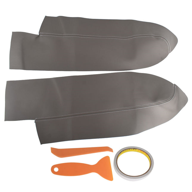 Findmall 2Pcs Gray Front Door Panels Armrest Leather Cover Replacement for 2007-2012 Honda CR-V CRV