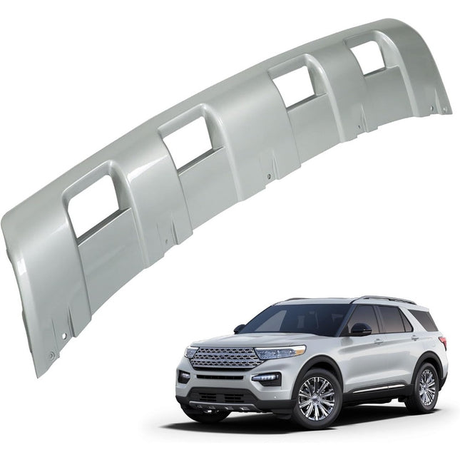 Findmall Front Bumper Lower Valance Panel Skid Plate for 2020‑2022 Ford Explorer, Silver Plastic