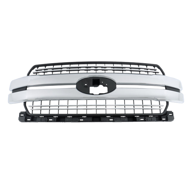 Findmall Chrome and Matte Black Mesh Front Upper Grille Lariat Style Replacement for F-150 2018-2020