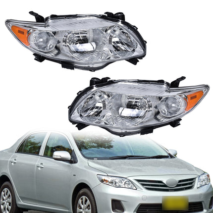 Findmall Headlight Assemblies for 2009–2010 Toyota Corolla Front Left and Right