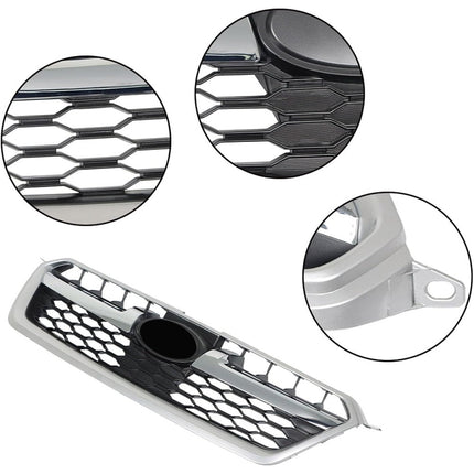 Findmall Front Grille for 2012-2016 Subaru Impreza, Silver and Black with Chrome Trim