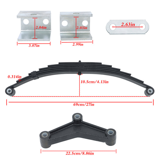 Findmall 4-Spring 6-Leaf Double-Eye Trailer Suspension Kit, 3,500 lb per Spring with Equalizers and Hangers