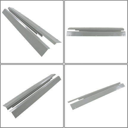 Findmall Slip-On Outer Rocker Panel Pair for 2014-2018 Chevrolet Silverado GMC Sierra Double Cab, Silver
