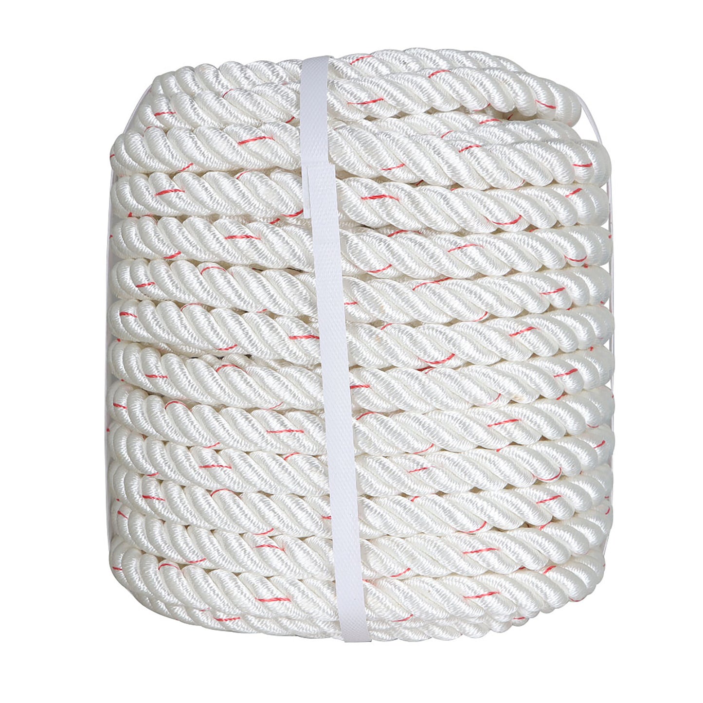 findmall 5/8 IN Braid Polyester Rope Bull Rigging High Force Polyester Rope 150 FT White Grey Blue