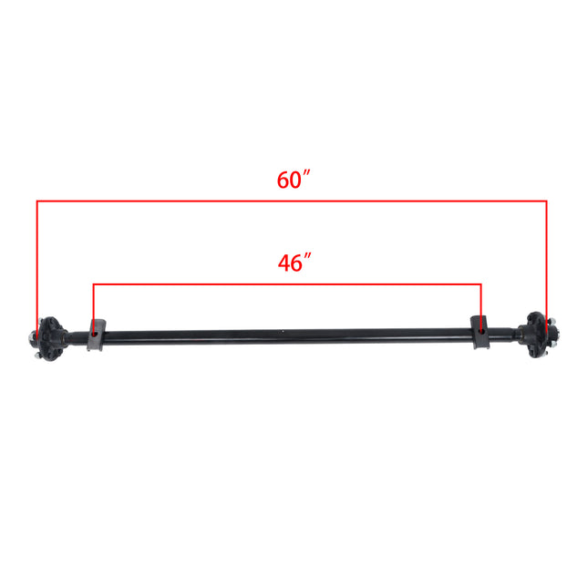 Findmall 2,000 lb Trailer Axle with U-Bolt Kit, 5 on 4.5 in, 60 in Hub Face