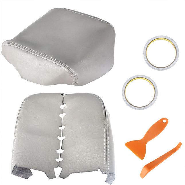 Findmall Leather Center Console Armrest Cover Skin Gray Replacement for 2009-2015 Honda Pilot
