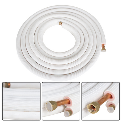 findmall 25FT Air Conditioning Copper Tubing Hose Extension 1/4" and 1/2" Twin Copper Hoses Insulated Copper Hoses Fit for Mini Split Air Conditioner