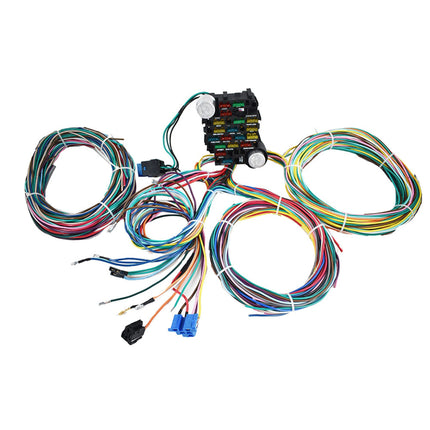 Findmall Wiring Harness Kit Universal 21 Circuit Replacement for Hotrods Street Rod Hot Wires Extra Long Wires