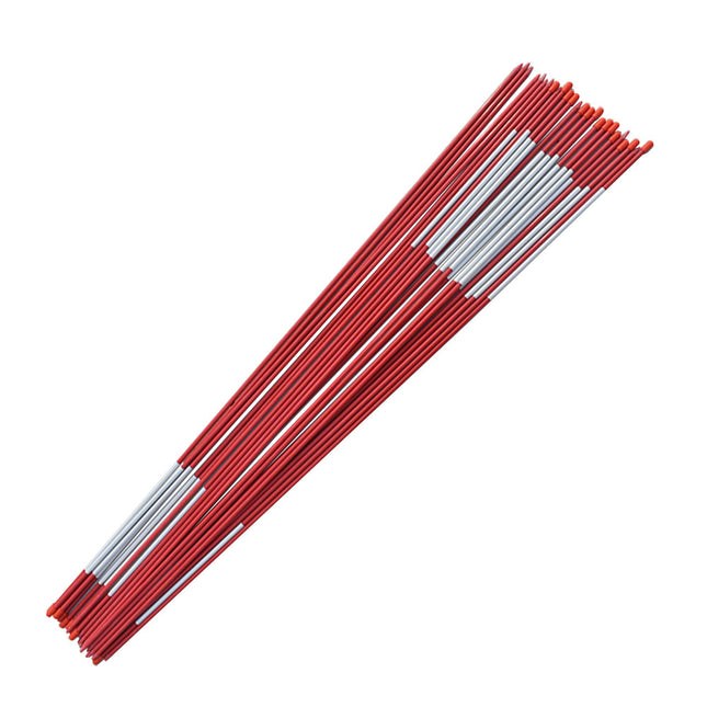 Findmall 48 Inch Fiberglass Driveway Markers, 5/16" Diameter Red Reflective Snow Stakes for Parking Lots, Walkways & Property Boundaries