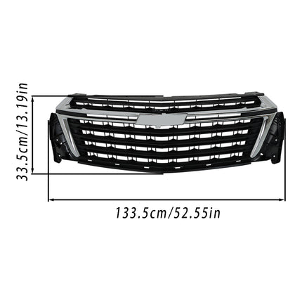 Findmall Black Front Center Grille with Chrome Trim Replacement for Traverse 2022-2023