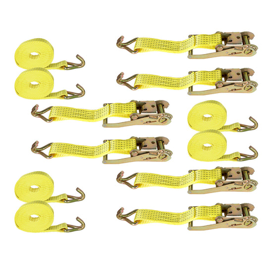 findmall 6Pcs Ratchet Straps 2 x 15 Tie-Down Straps 5000Lbs Heavy Duty Ratchet Cargo Strap