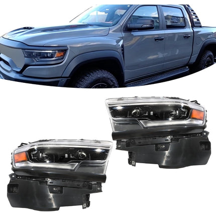 Findmall Headlights Assembly Replacement for Ram 1500 2019-2024 Pair W/DRL