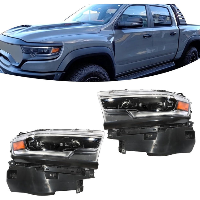 Findmall Headlights Assembly Replacement for Ram 1500 2019-2024 Pair W/DRL