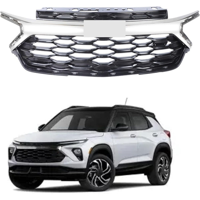 Findmall Electroplated Black Front Upper Bumper Grille Replacement for Trailblazer RS
