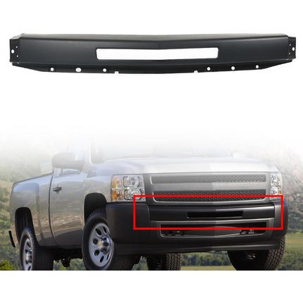 Findmall Front Bumper Face Bar for 2007‑2011 Chevrolet Silverado 1500, Black Steel with Vent Hole, Replacement for GM1002828