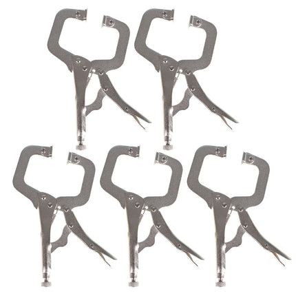 findmall 5PCS 6" & 11" C-Clamp Locking Pliers Set – Adjustable Swivel Pad Vise Grip Pliers for Woodworking, Welding & Metalwork