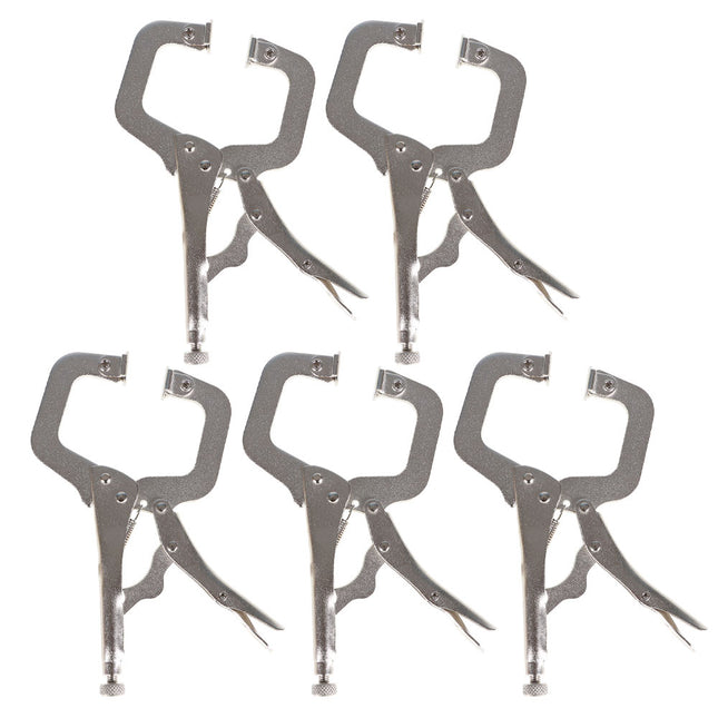 findmall 5PCS 6" & 11" C-Clamp Locking Pliers Set – Adjustable Swivel Pad Vise Grip Pliers for Woodworking, Welding & Metalwork