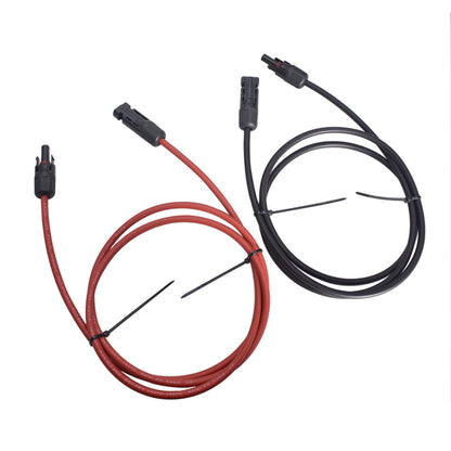 findmall A Pair of 12AWG Solar Panel Extension Cable 5 Feet Red and Black Cable Wire Connector