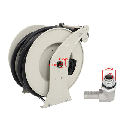 findmall 3/4" × 50' Diesel Hose Reel with Auto Refueling Gun Fuel Hose Reel Retractable