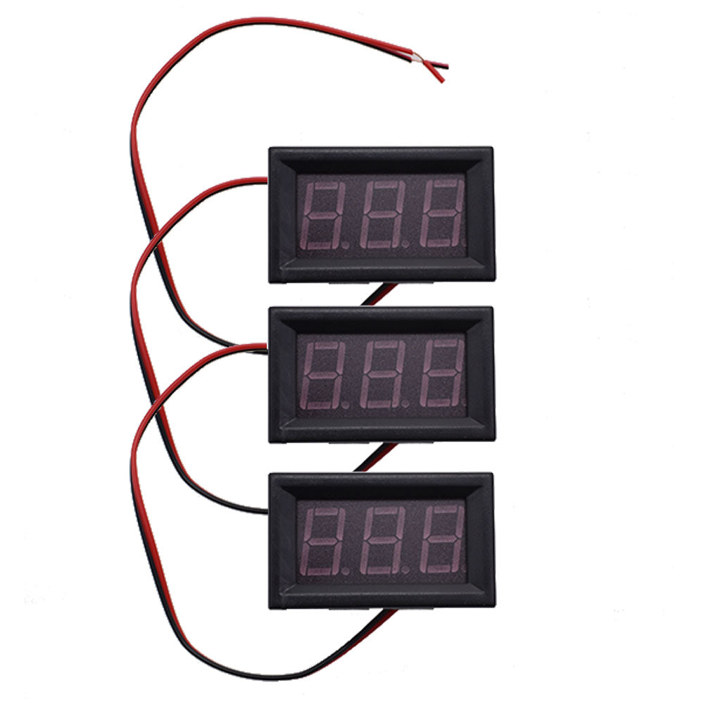 3pcs Blue DC 0-30V 3-Digital Display Voltage Meter Voltmeter Panel Motorcycle