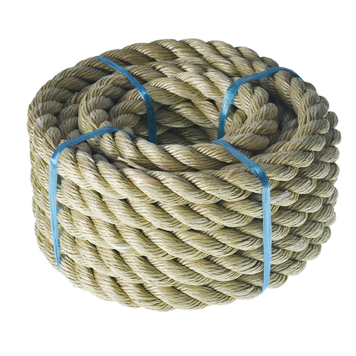 3/4 inch 1 inch Diameter Twisted Manila Rope, Twisted 3 Strand, Polypropylene Rope for Indoor Outdoor Use for Landscaping, Tug of War, Projects and Tie Downs