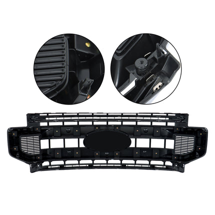 Findmall Front Upper Bumper Grille Chrome with 2 Straight Trim Replacement for F250 F350 XL XLT Style 2020-2022 Replacement for 1KPFD1211128 LC3Z8200BA