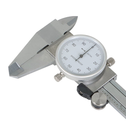 findmall 6 "Standard Carbon Steel Shock-Proof Dial Caliper Accuracy Is 0.001" Caliper