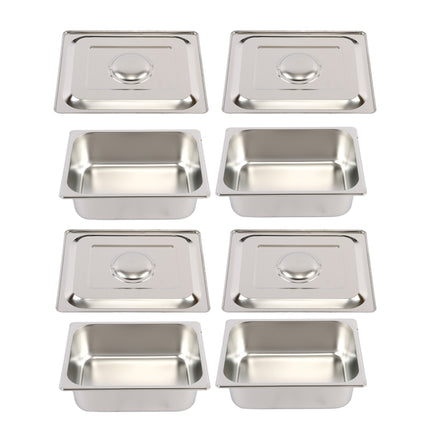 Findmall Stainless Steel Hotel Steam Pan, 1/2 Size, 4" Deep, 13 × 10.5 × 4 Inches, for Cooking, Baking, Grilling & Food Service