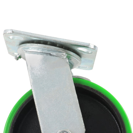 Findmall 1 Pack 6 Inch Polyurethane Swivel Caster Wheel with Brake, Plate Mount, Heavy Duty Replacement Caster for Toolboxes, Workbenches & Industrial Equipment