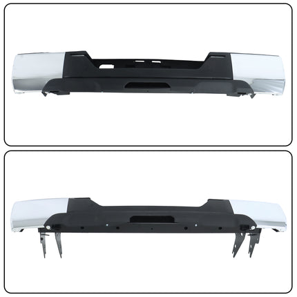 Findmall Chrome Rear Step Bumper for 2022-2024 Toyota Tundra, Without Sensor Holes, TO1103141
