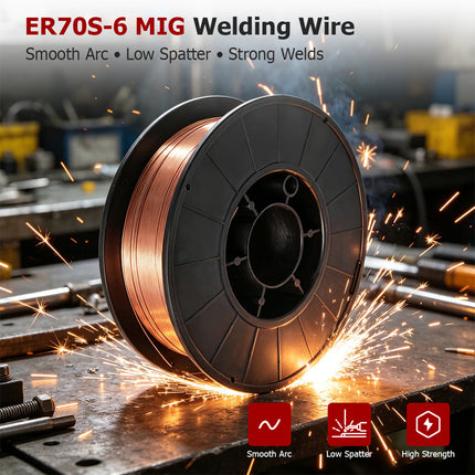 findmall ER70S-6 Mild Steel MIG Welding Wire – 10 lb 8" Spool, 0.023"/0.030"/0.035" (0.6/0.8/0.9mm)