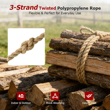 findmall 3-Strand Polyethylene Rope – Durable PE Twisted Rope for Camping, Swing, Outdoor & Indoor Utility Use