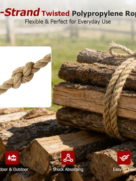 findmall 3-Strand Polyethylene Rope – Durable PE Twisted Rope for Camping, Swing, Outdoor & Indoor Utility Use