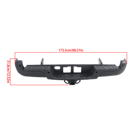 Findmall Black Rear Step Bumper for 2016-2023 Toyota Tacoma, TO1103134